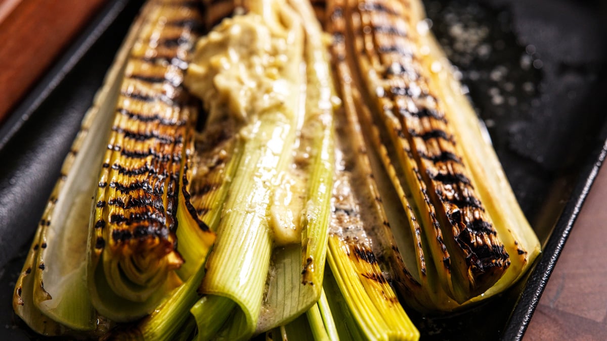 Caramelised Leek Hearts, Anchovy Butter