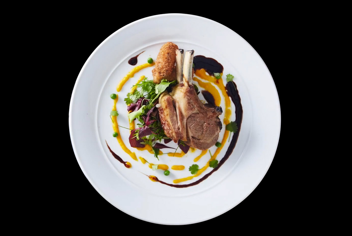 Roast Lamb Rack with Lamb Croquettes