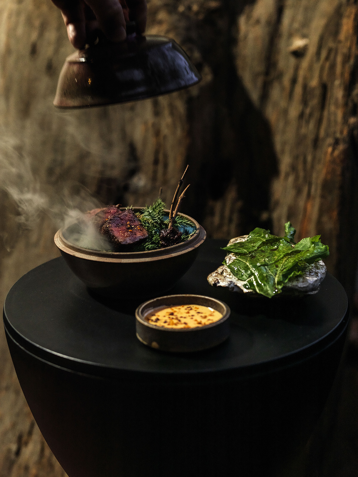 Wagyu cooked on Binchotan